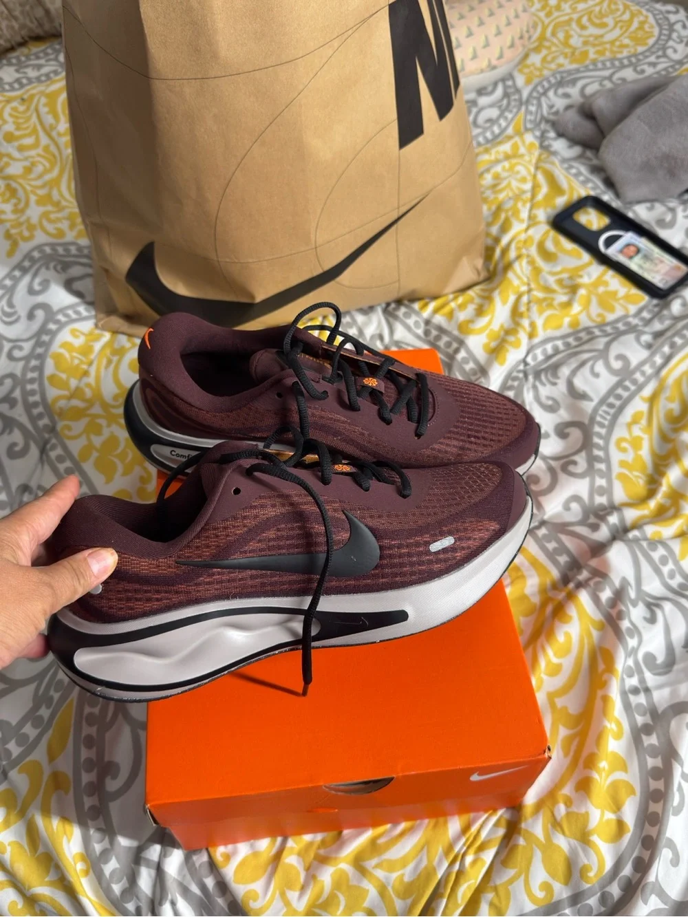 Nike Men’s Maroon and Black Running Sneakers